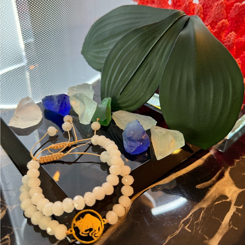 Elegant double Beaded Zodiac TAURUS Bracelet